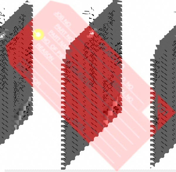 Blank Tag: 4-3/4'' High, Red, Synthetic Paper